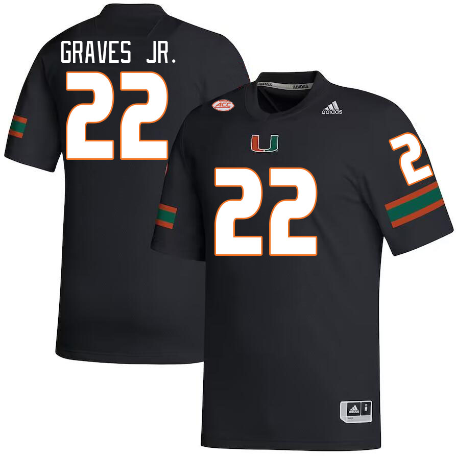 Men #22 Chris Graves Jr. Miami Hurricanes College Football Jerseys Stitched-Black